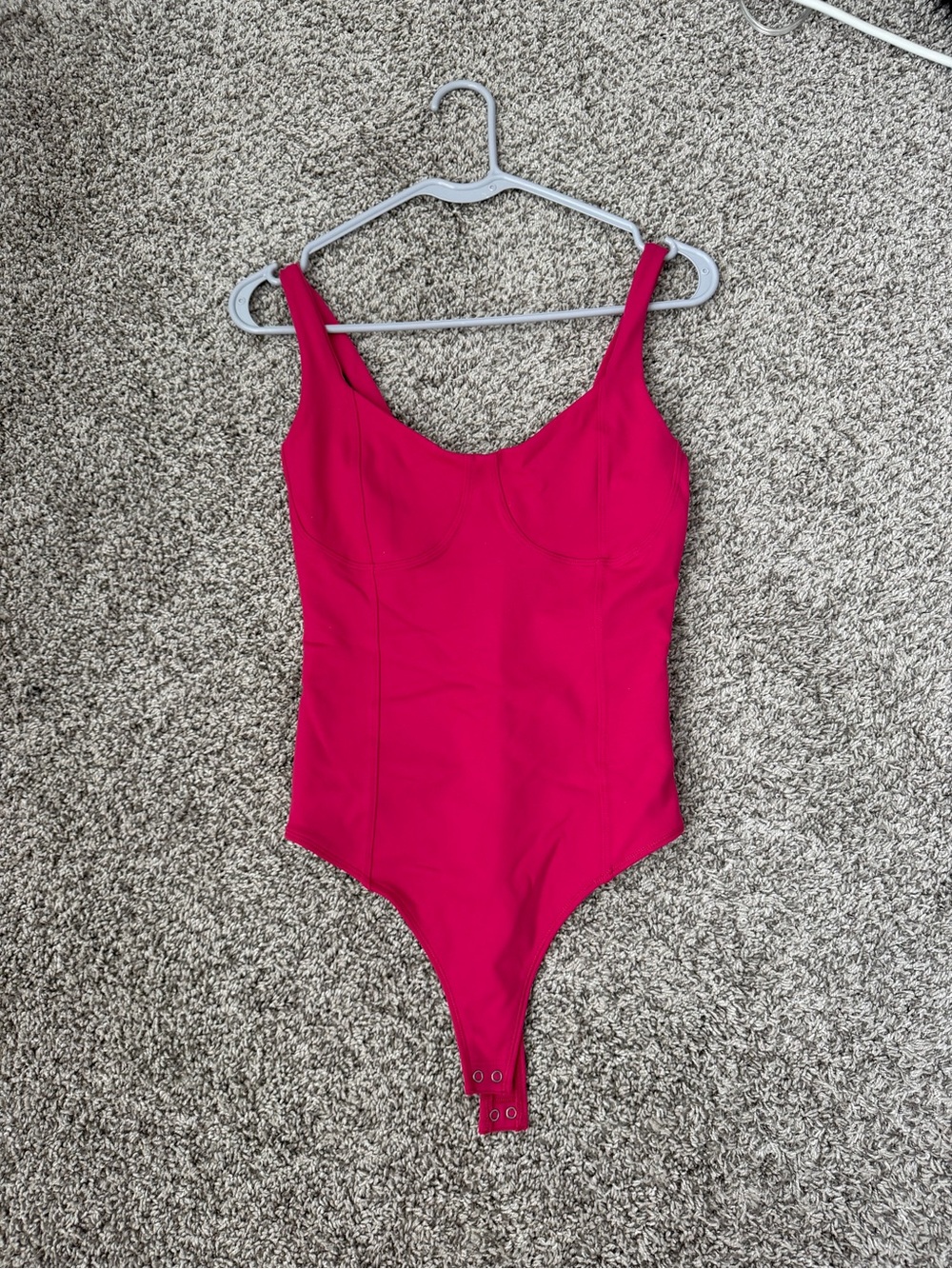 Abercrombie & Fitch Hot Pink Scoop Neck Bodysuit
